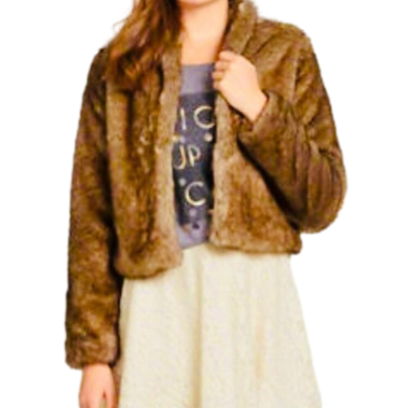 Hollister Jackets & Blazers - Hollister Faux Fur Brown Bomber Jacket Dressy Trendy Size medium